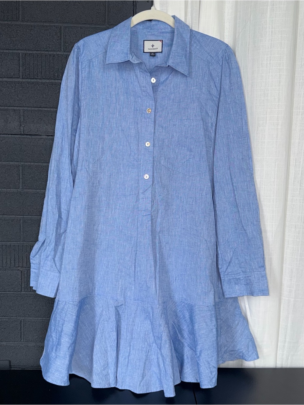 Tuckernuck Chambray Callahan Shirt Dress Womens Size Medium Button-Down Casual